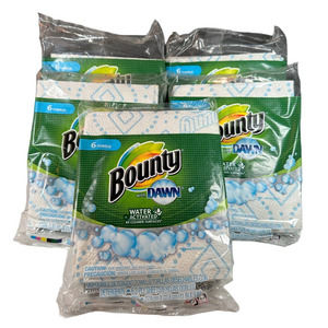 5‎ Packs Bounty with Dawn Travel Size Paper Towels (6-2 ply/each) Discontinued